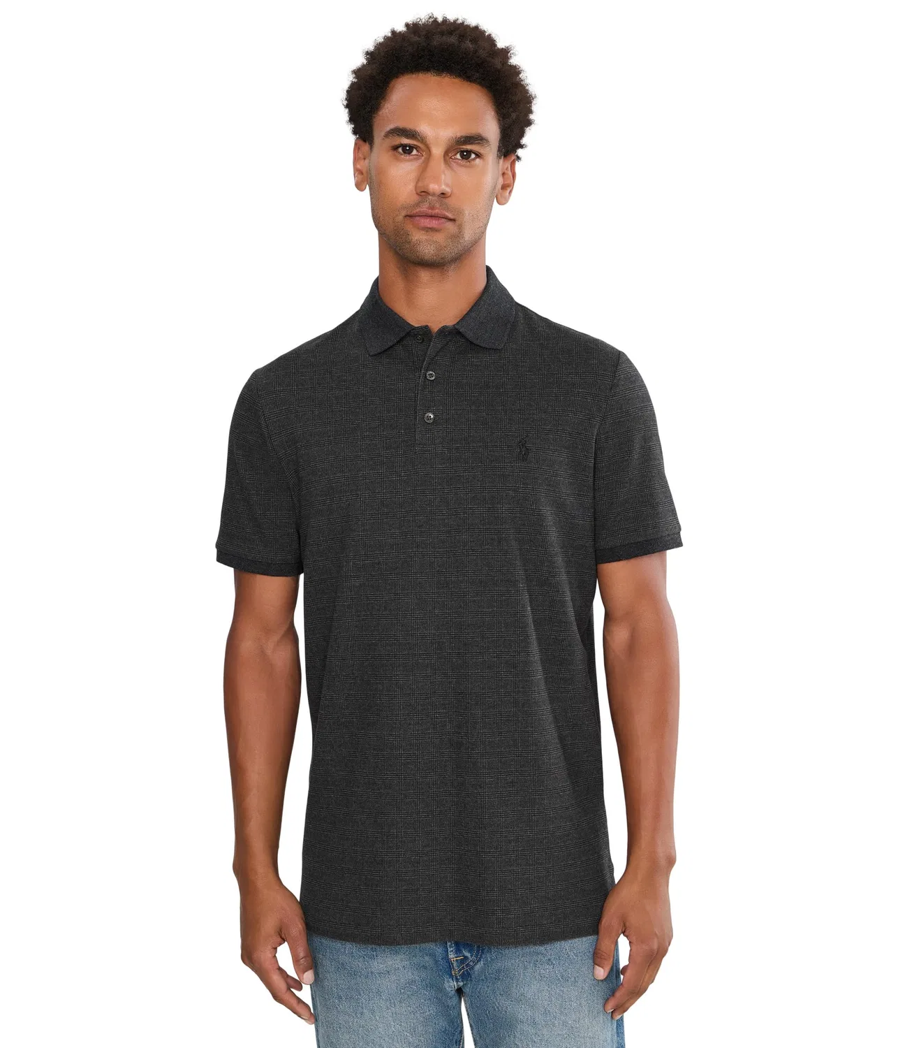 Классическая поло-рубашка из эластичной сетки Polo Ralph Lauren, Small Glen/Windsor Heather
