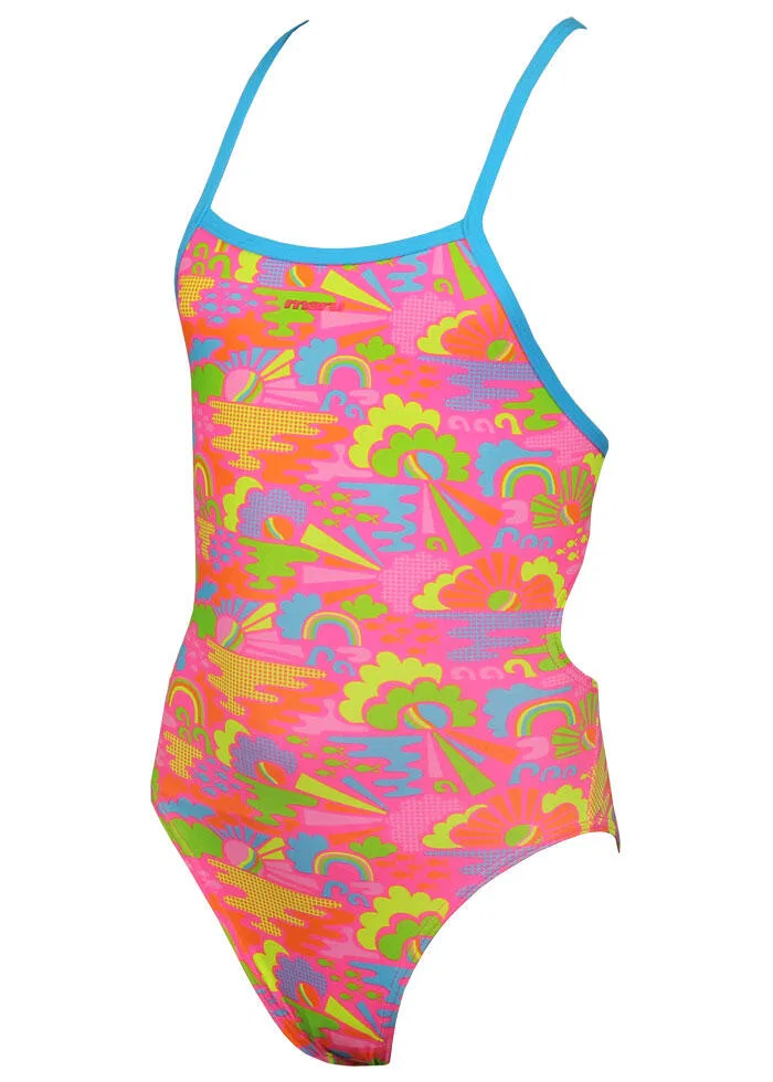 Детский купальник с принтом Happy Days Maru, Rosa Fluoreszierendes Grun