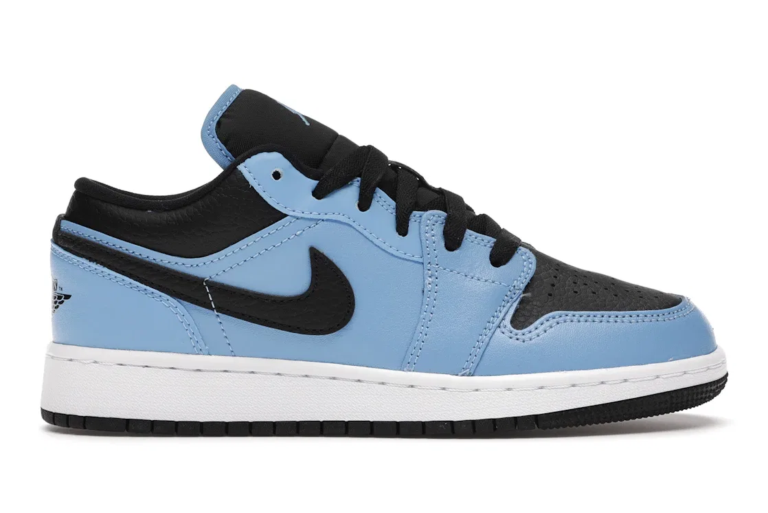 Детские кроссовки Lifestyle с принтом Jordan 1 Low University Blue Black, University Blue/Black-White
