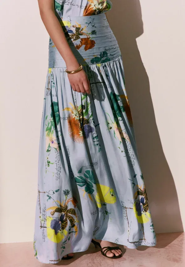 Юбка макси с принтом Maxi skirt Next, синий — фото 2