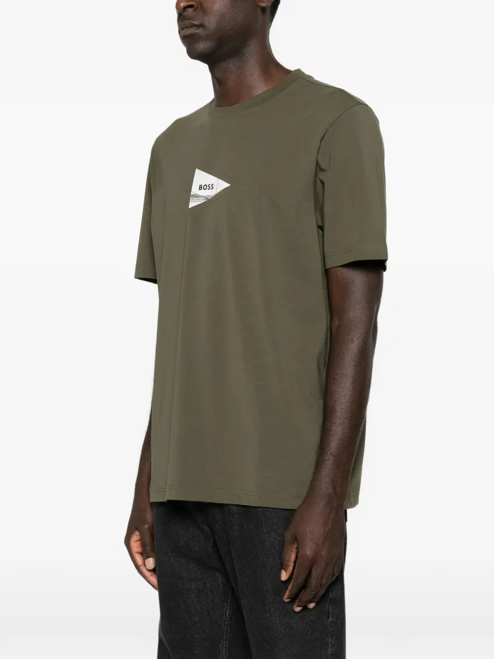 Футболка с принтом BOSS, цвет Khaki Green — фото 3