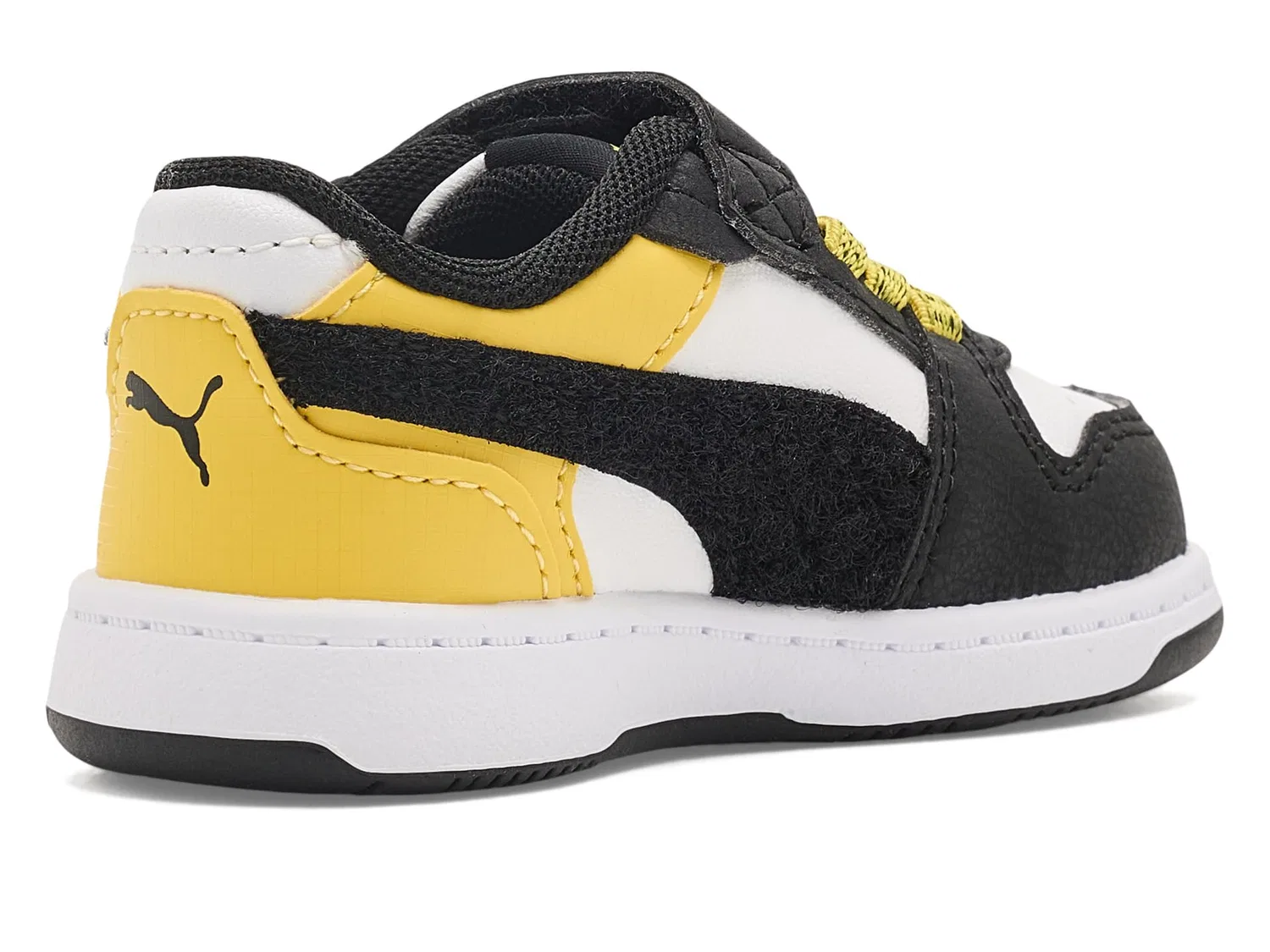 Детские кроссовки Rebound Slam Lo Transformers с альтернативной застежкой (для малышей) Puma Kids, PUMA White/PUMA Black/Bright Mango Yellow — фото 4