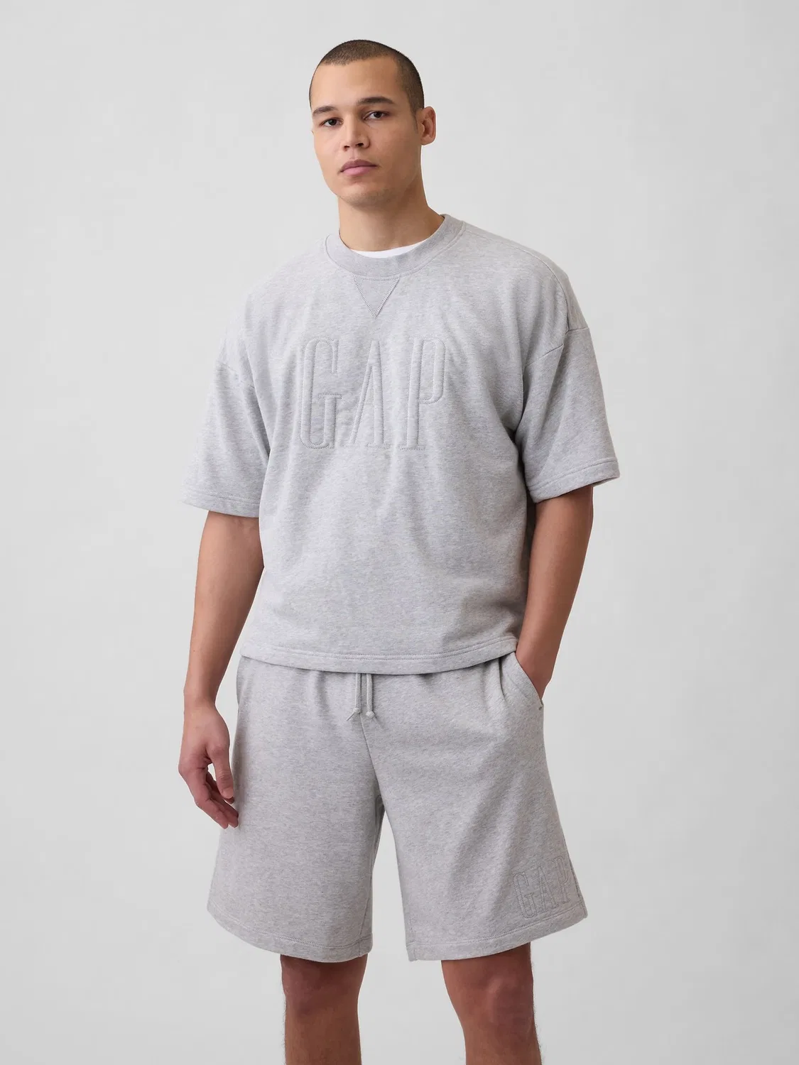 Футболка оверсайз из французского футера, VintageSoft Gap, серый