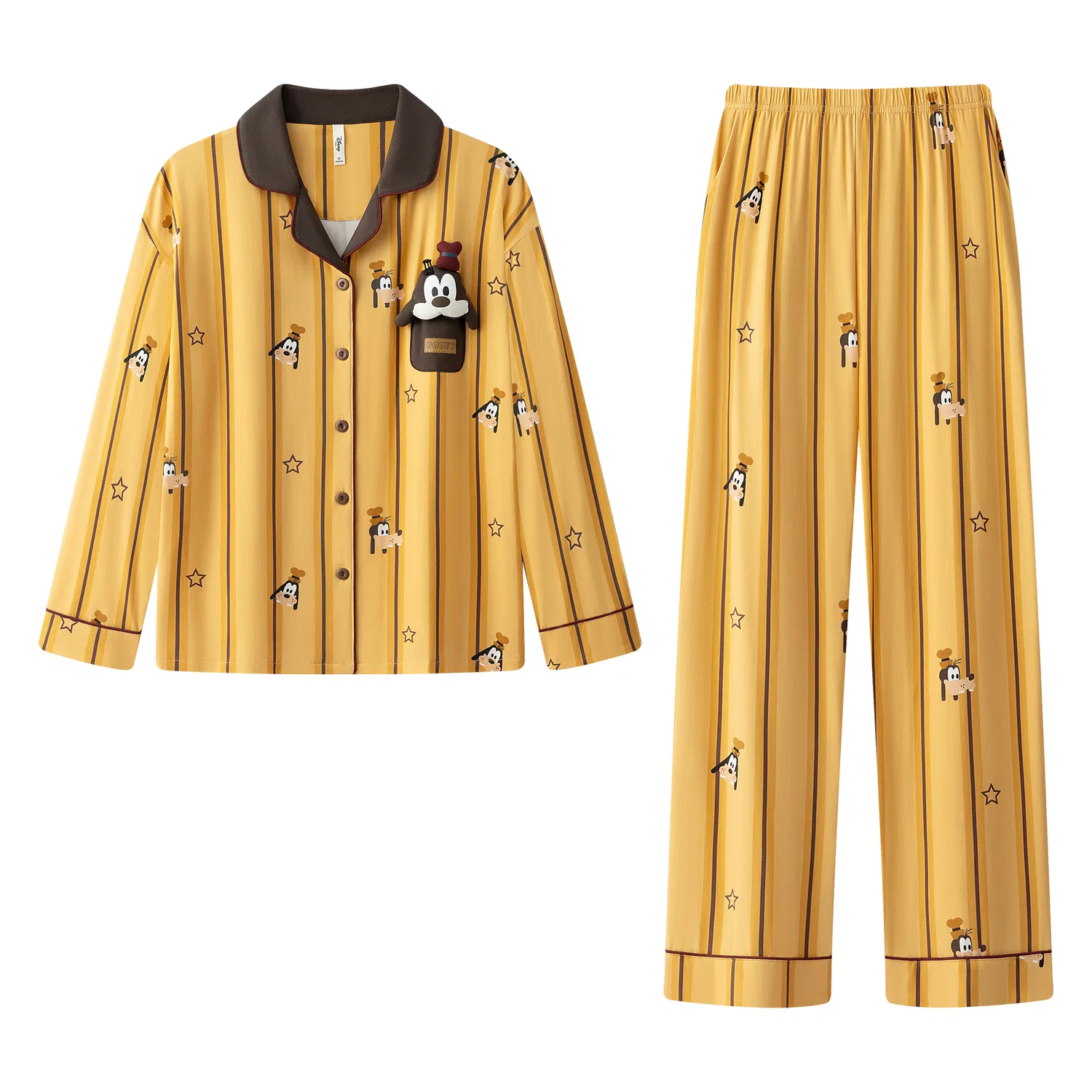 Детский комплект пижам с принтом Disney Gongdie, Yellow-Women's