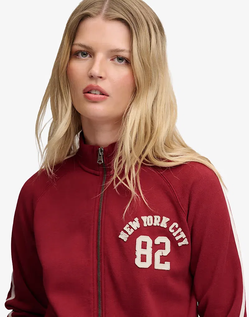 Спортивная куртка Superdry Athletic с аппликацией, бордовый — фото 3