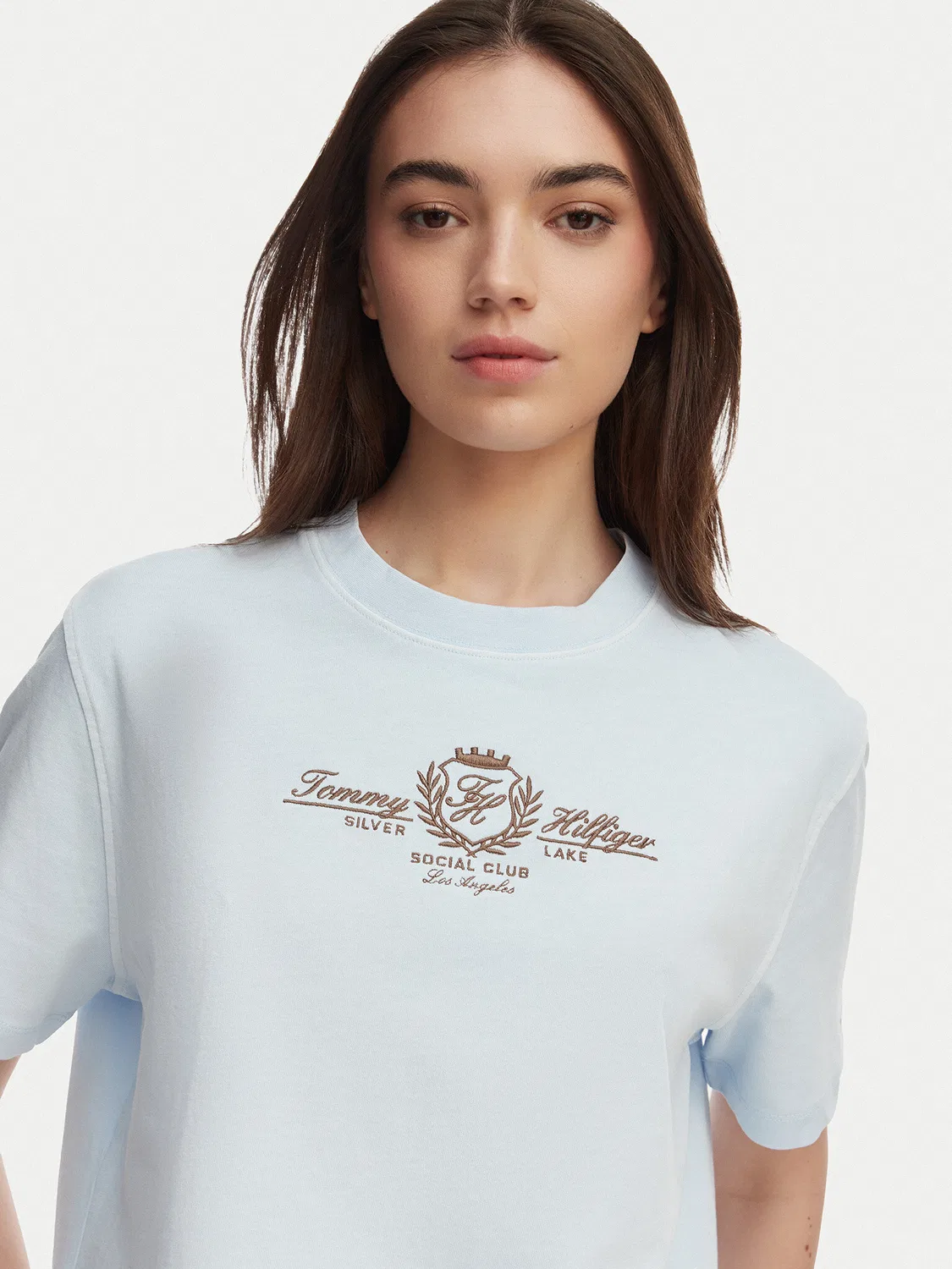 Женская футболка свободного кроя Crest Tommy Hilfiger, голубой — фото 4