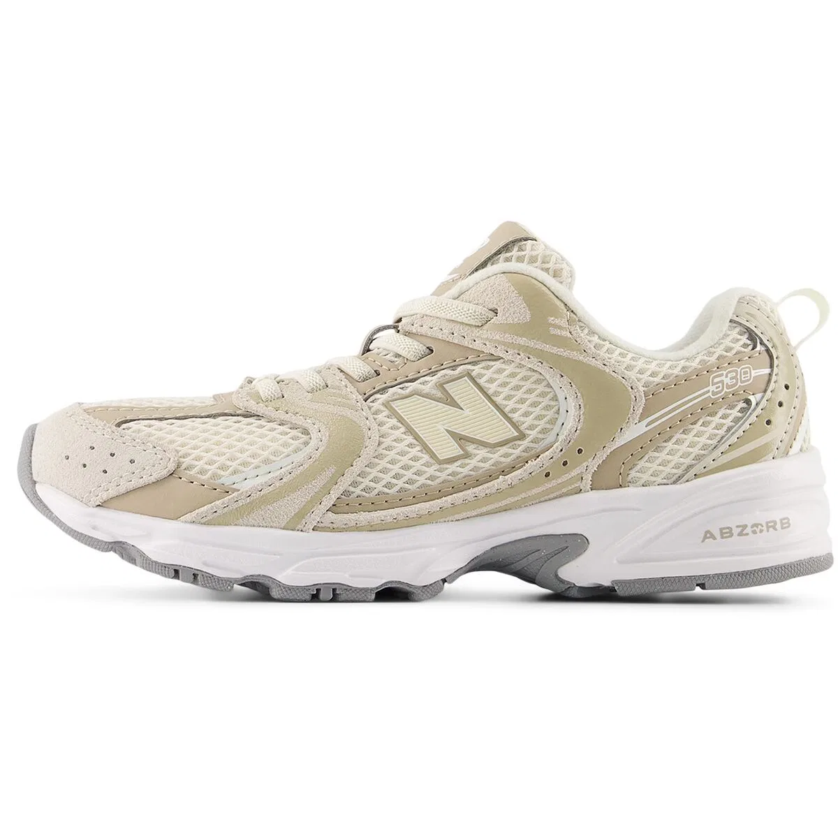 Детские кроссовки для мальчиков на шнурках-эластичных шнурках 530 New Balance, Linen Stoneware — фото 2