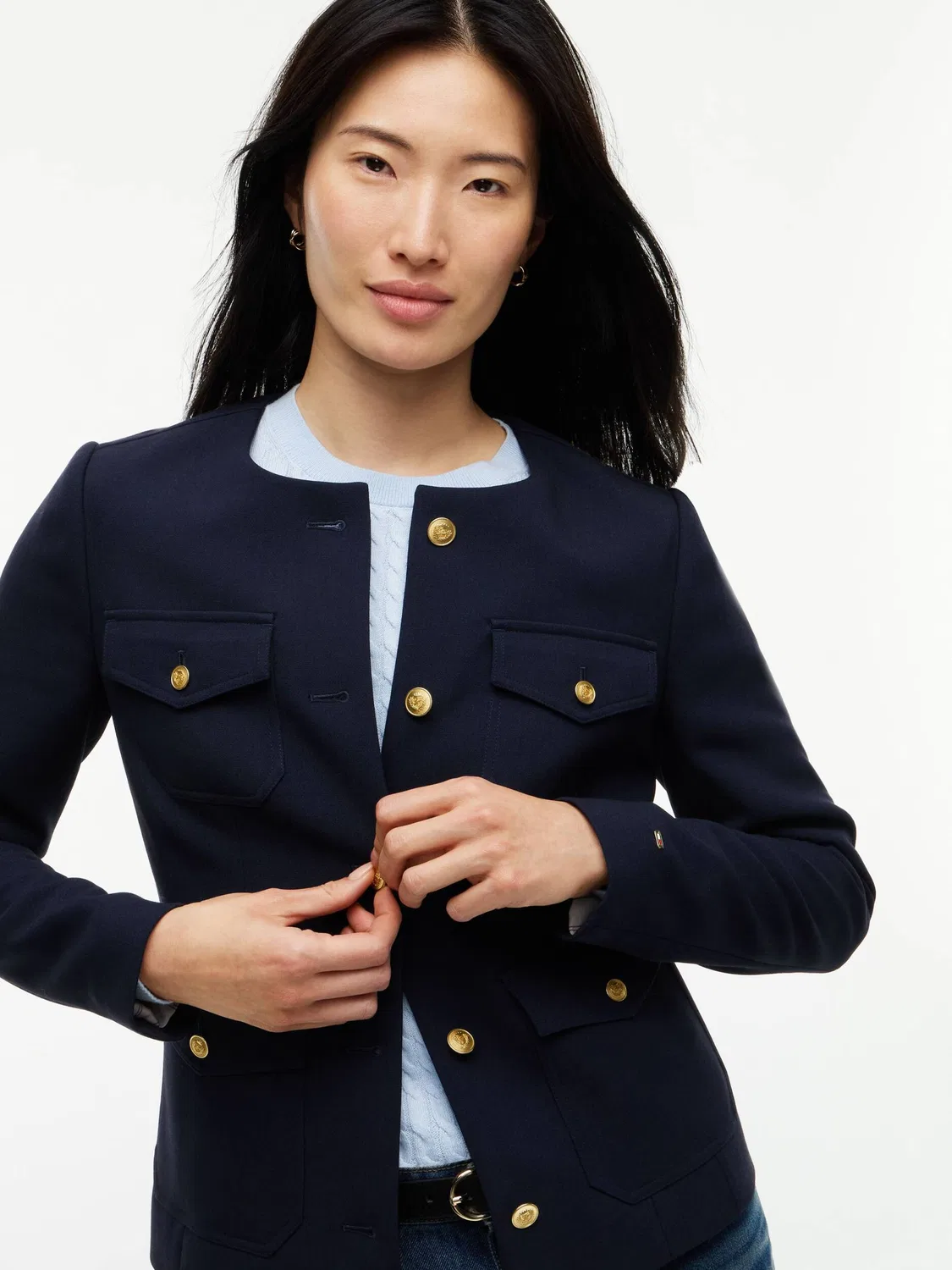 Женская куртка Slim Fit Tommy Hilfiger, темно-синий — фото 4