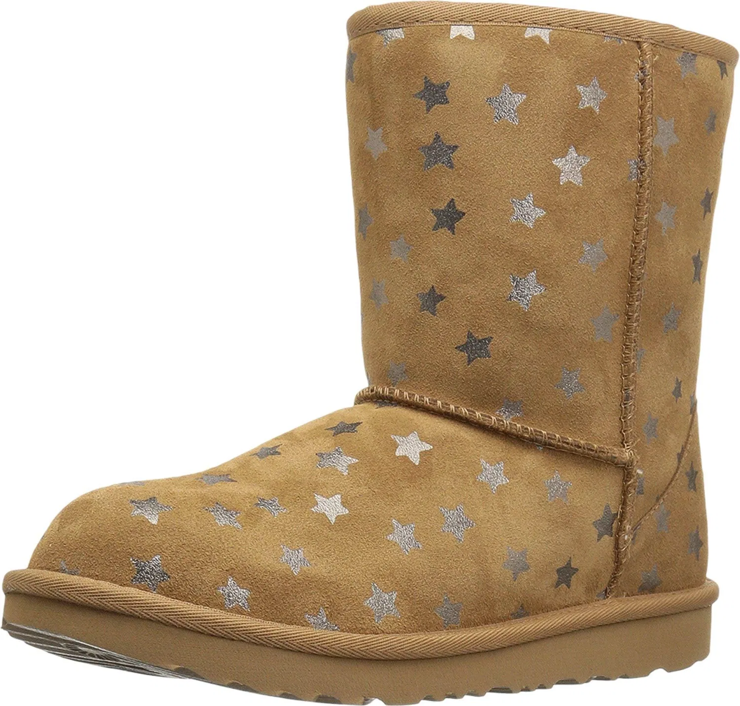 Детские сапоги для мальчиков и девочек с принтом Classic Short II Stars UGG, Chestnut