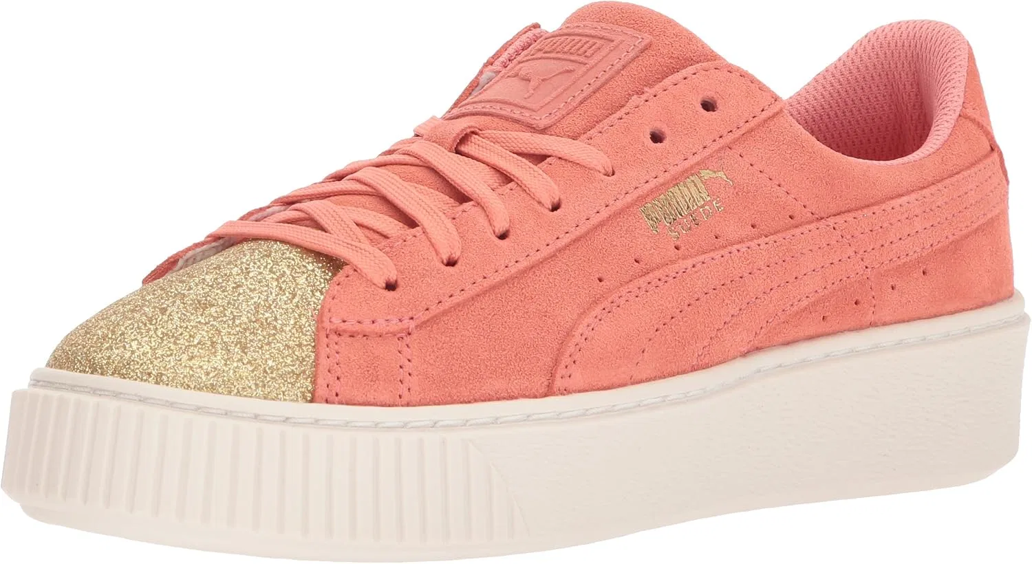 Детские кроссовки на платформе Suede Platform Sneaker PUMA, Puma Team Gold-Shell Pink