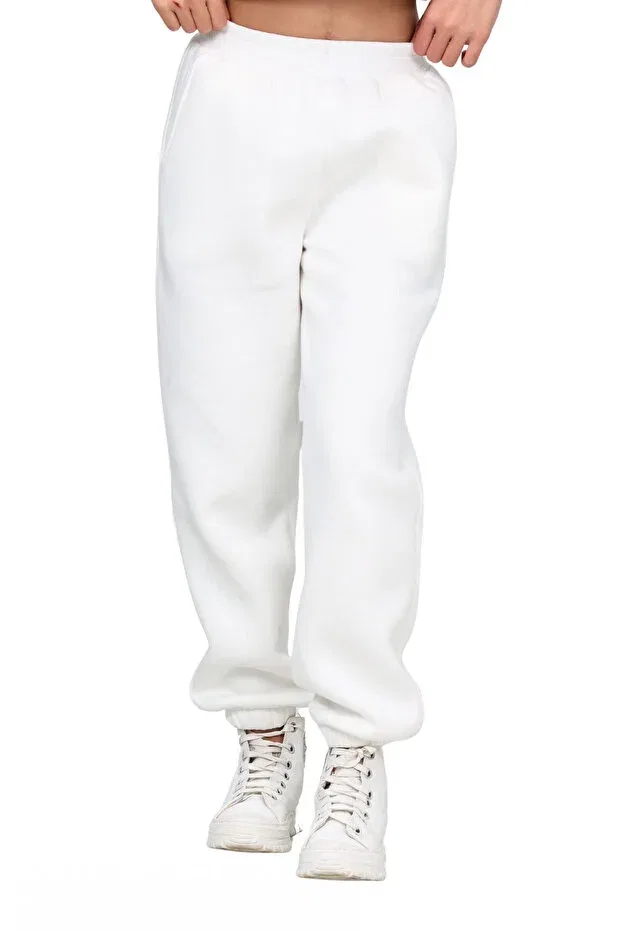 Детские спортивные штаны для девочек с эластичным манжетом Erdem Kids, Ecru