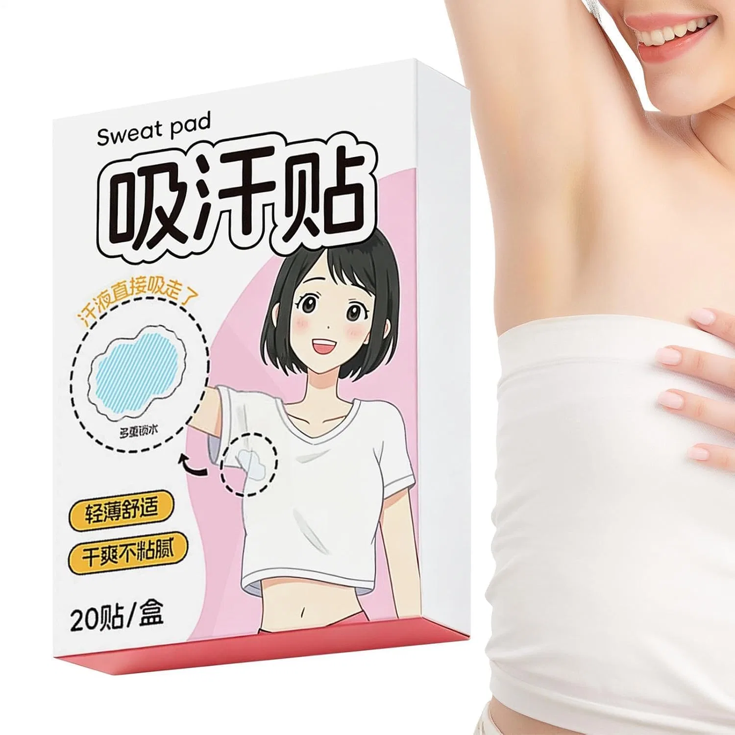 Антиперспирант Achselpads, 20 шт, ультратонкие самоклеящиеся Generisch