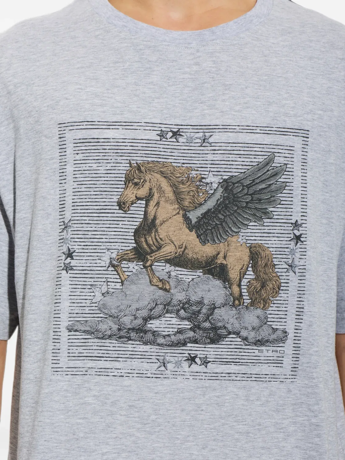 Футболка Pegasus серого цвета ETRO, серый — фото 4