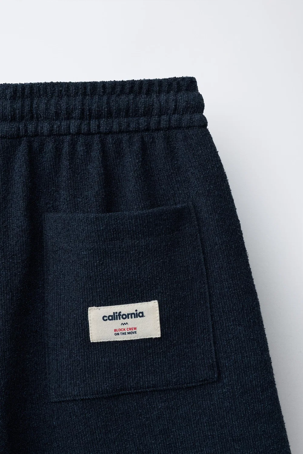 Бермудские шорты с эффектом терри ZARA, Navy Blue — фото 4