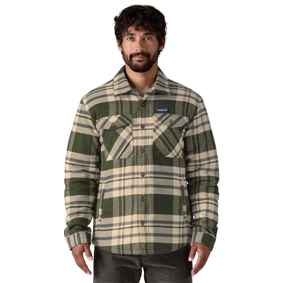 Утепленная фланелевая рубашка Fjord Flannel с длинным рукавом Patagonia, Ashore/Old Growth Green