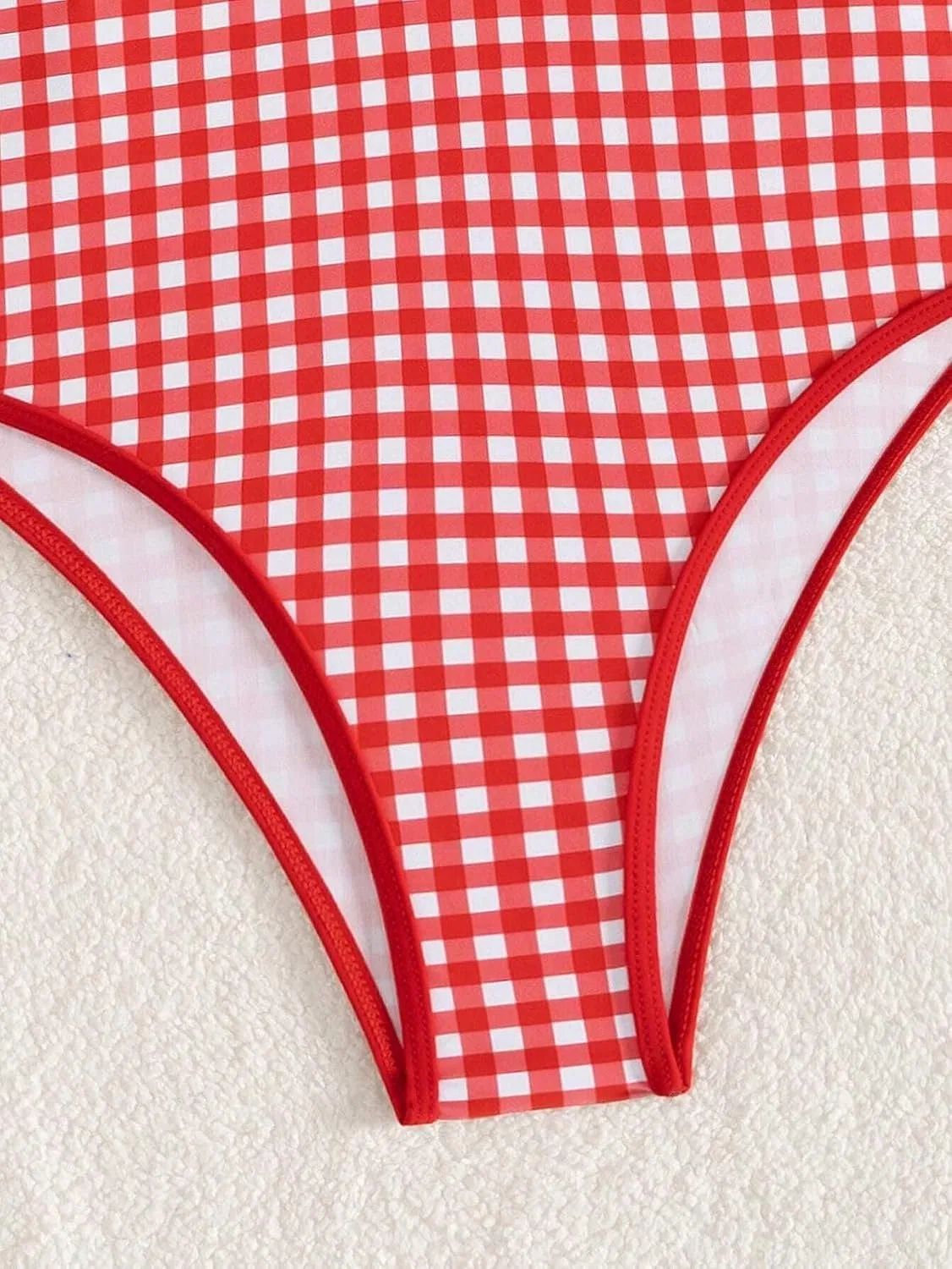Женский монокини с вырезами V-образным вырезом, Gingham, Multicolor — фото 4