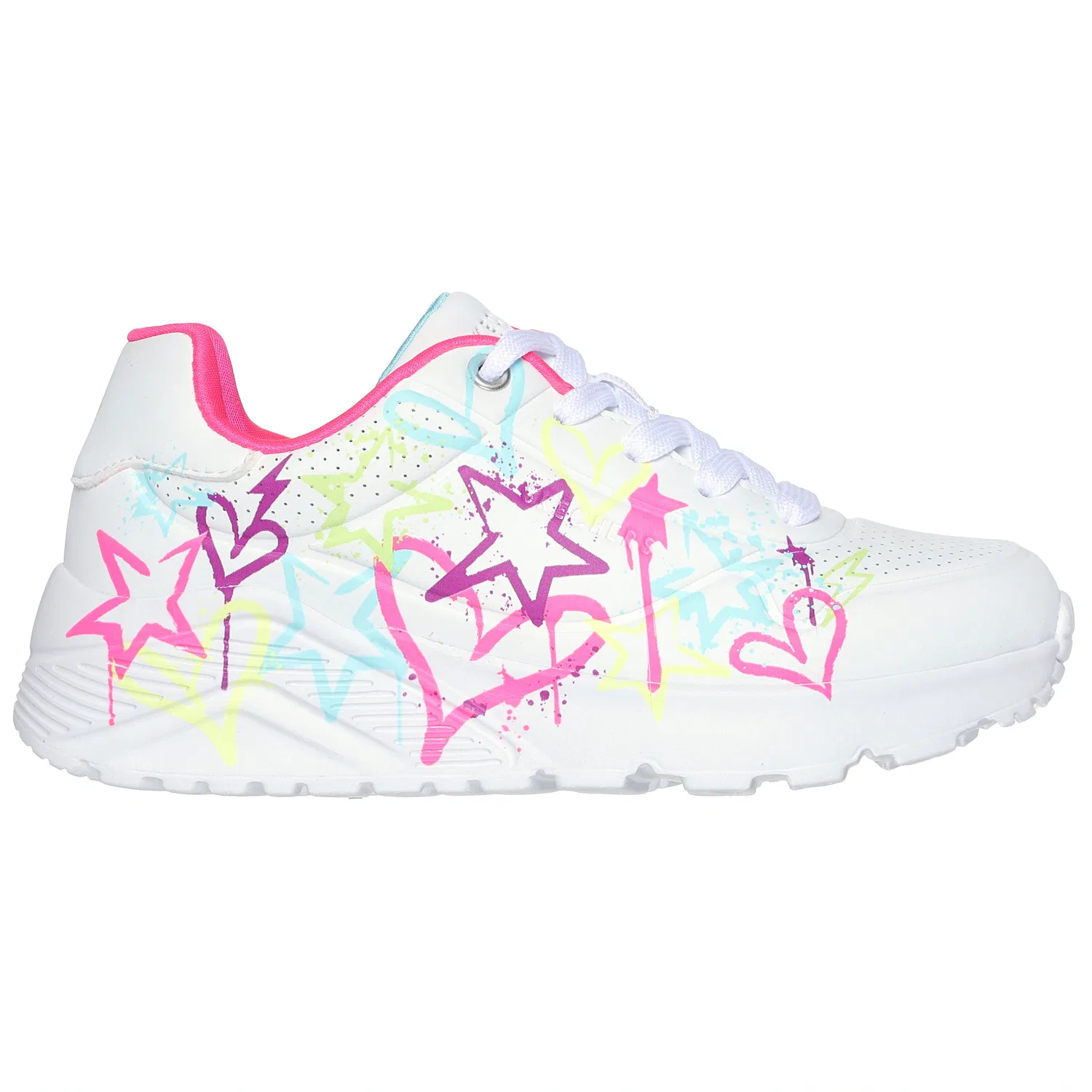 Детские кроссовки ретро с принтом Skechers, White Multi — фото 4