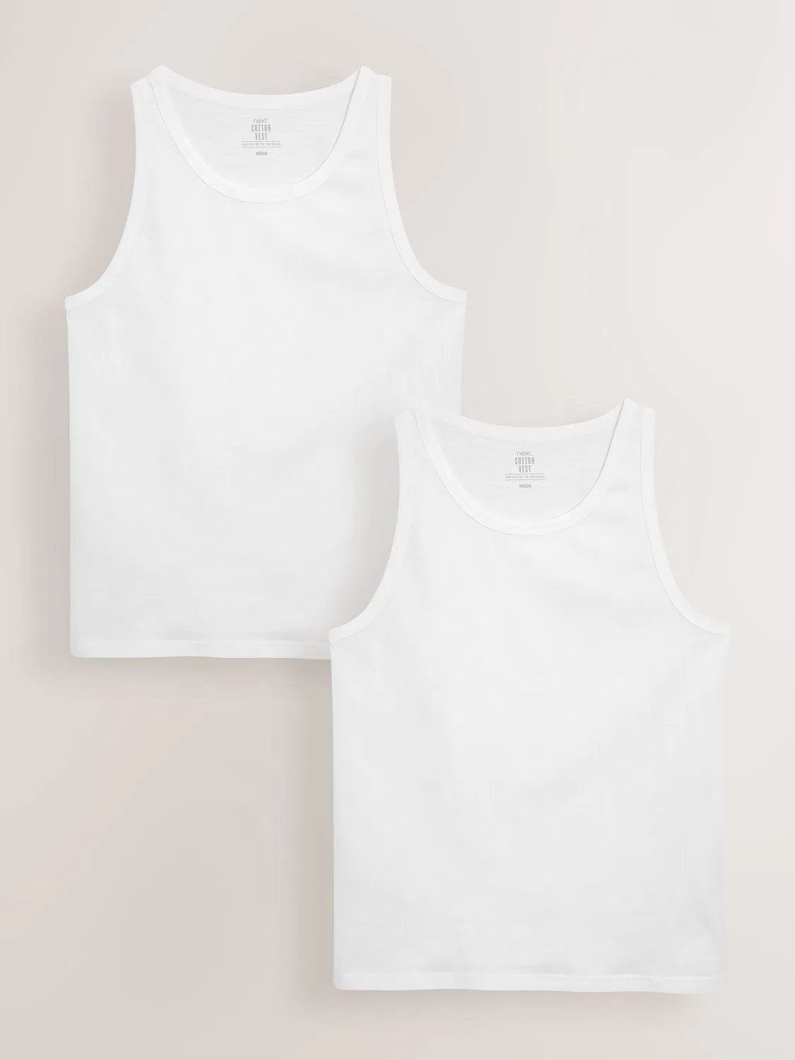 Майка Next Slim Fit, 2 шт., белый