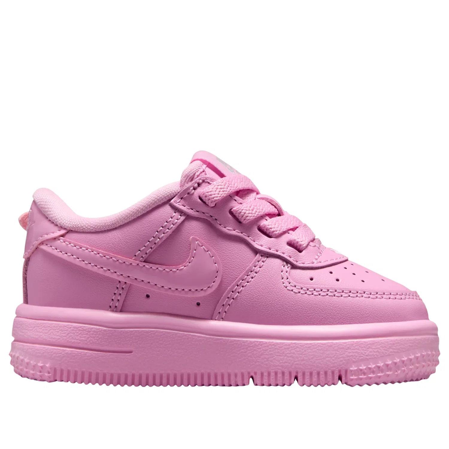 Детские кроссовки с кожаным верхом Force 1 EasyOn 'Pink Rise Pink Foam' Nike, Pink Rise/Pink Foam/Metallic Silver/Pink Rise — фото 2