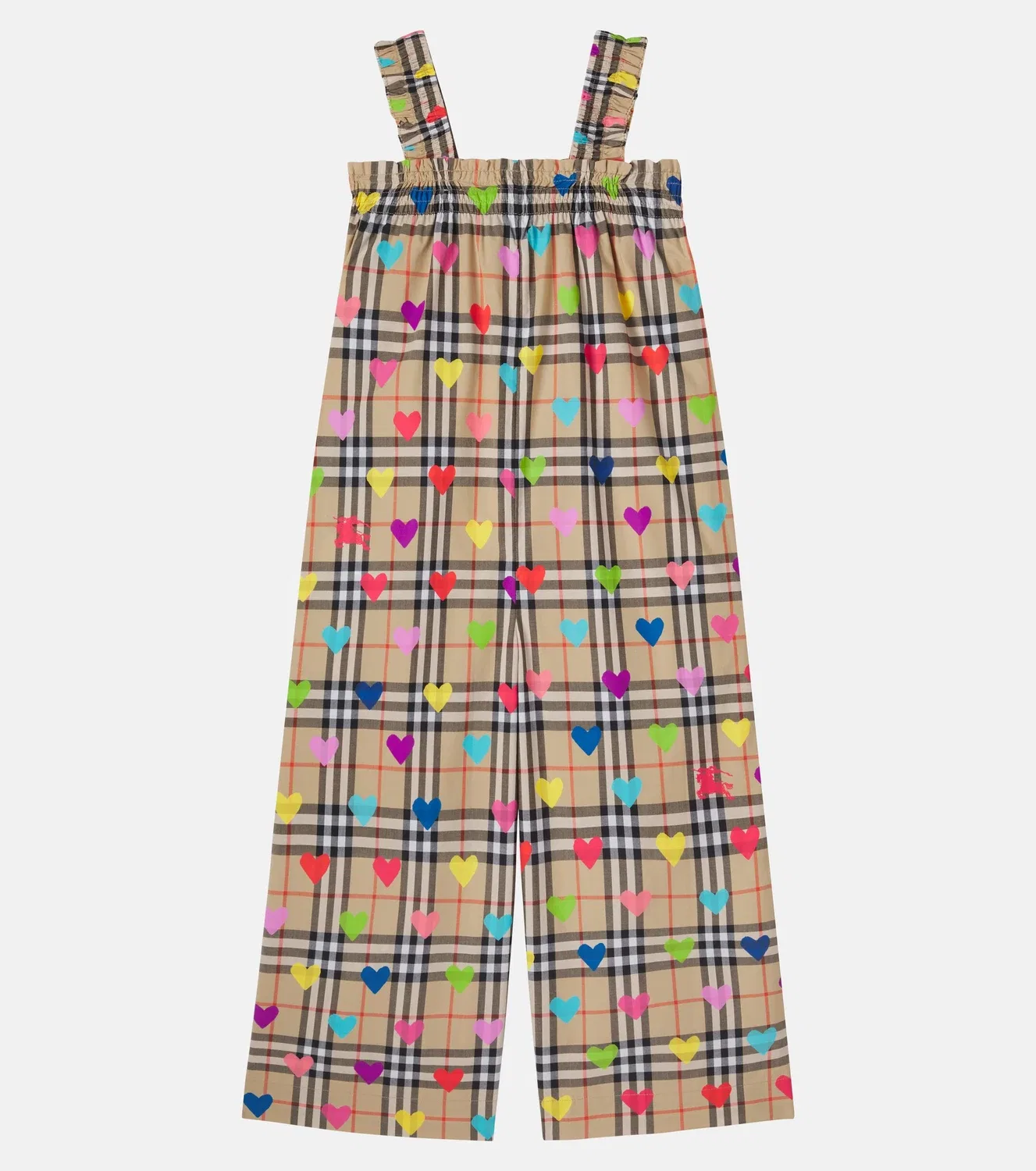 Комбинезон с принтом Burberry Kids, бежевый — фото 3