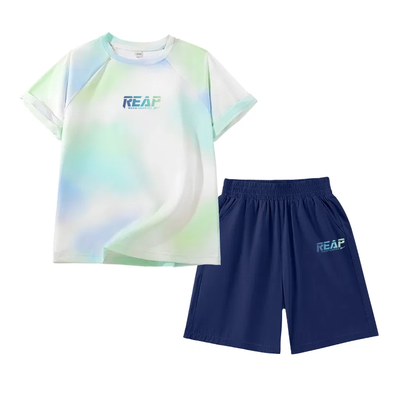 Детский спортивный комплект с круглым вырезом из дышащей ткани Blue Green/H Blue Green Gradient Medium K-Navy Blue/H Blue Green Gradient K WARRIOR