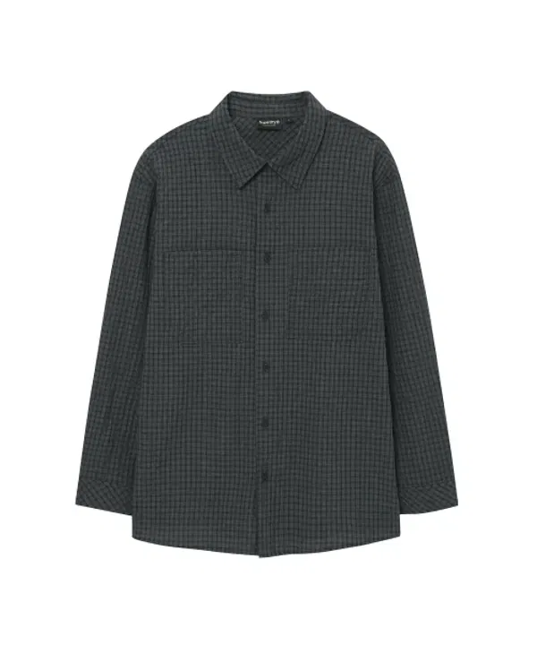 Рубашка оверсайз в клетку, Superdry, черный