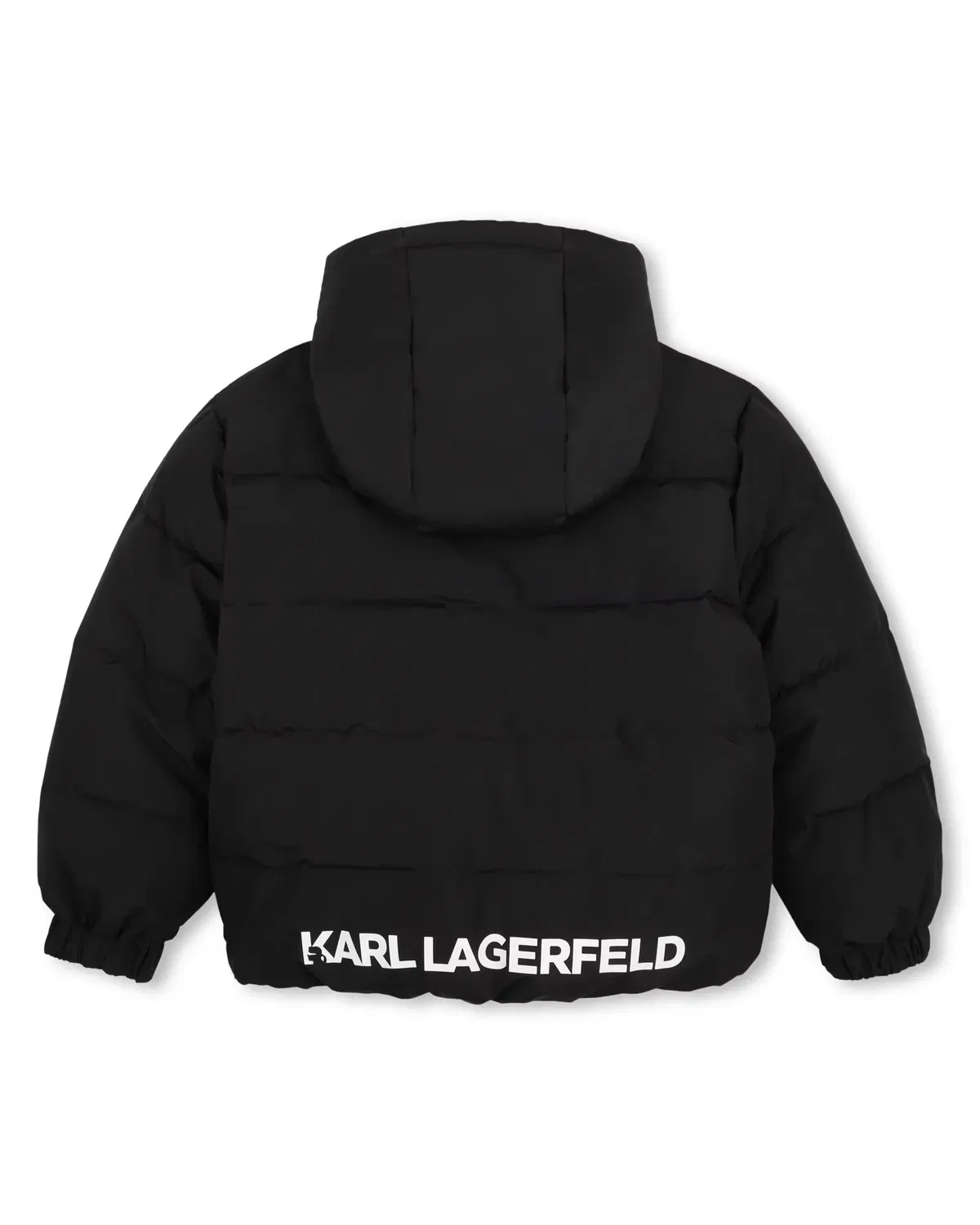 Детская куртка-пуховик для мальчиков с принтом Karl Lagerfeld Kids, Negro — фото 3