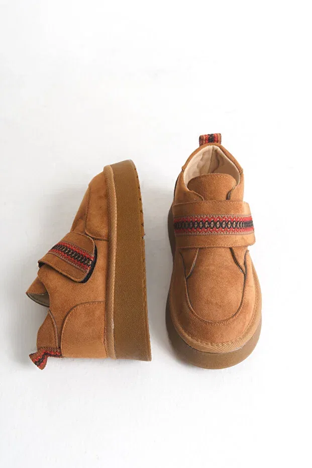 Детские зимние ботинки для девочек с липучкой Moda Lime, Tan Color — фото 4
