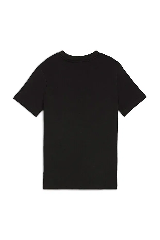 Детская футболка для девочек хлопковая Essentials Logo Puma, Black — фото 2
