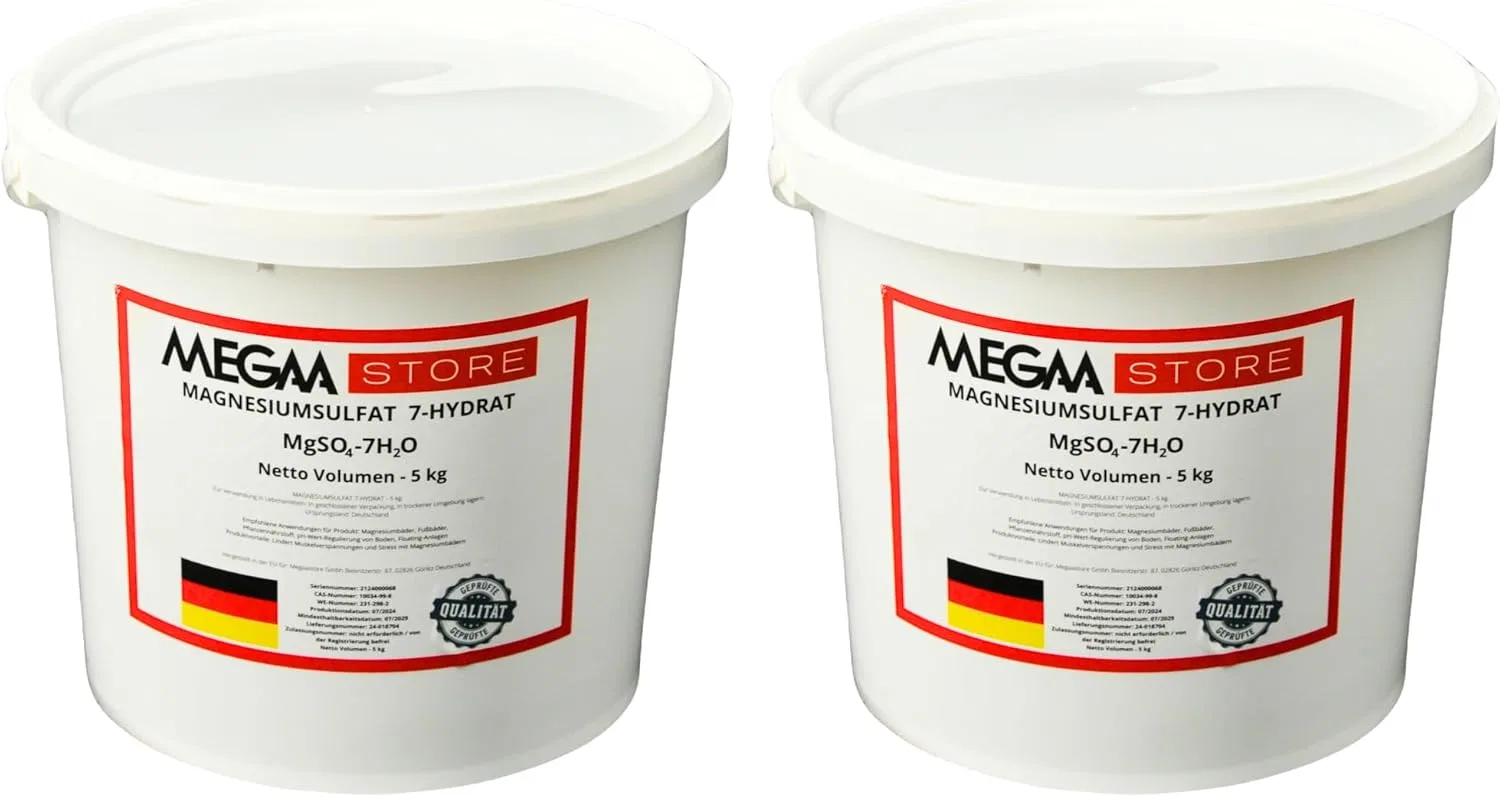 Соль для ванн Эпсом Megaastore, 2x5 кг, Белый