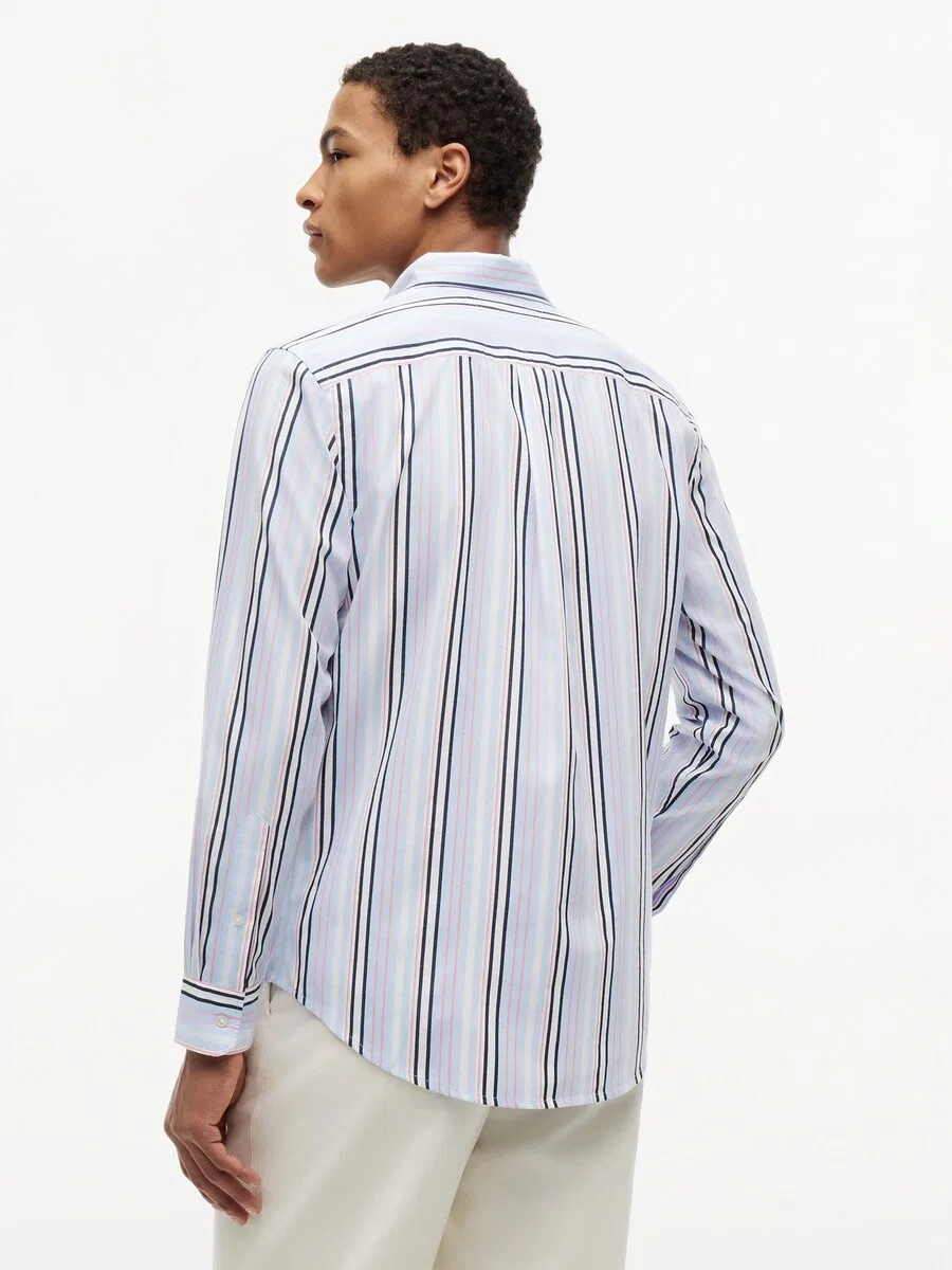 Рубашка TOMMY HILFIGER Regular fit на пуговицах, цвет «Regular Fit Multicolour Stripe», розовая — фото 4