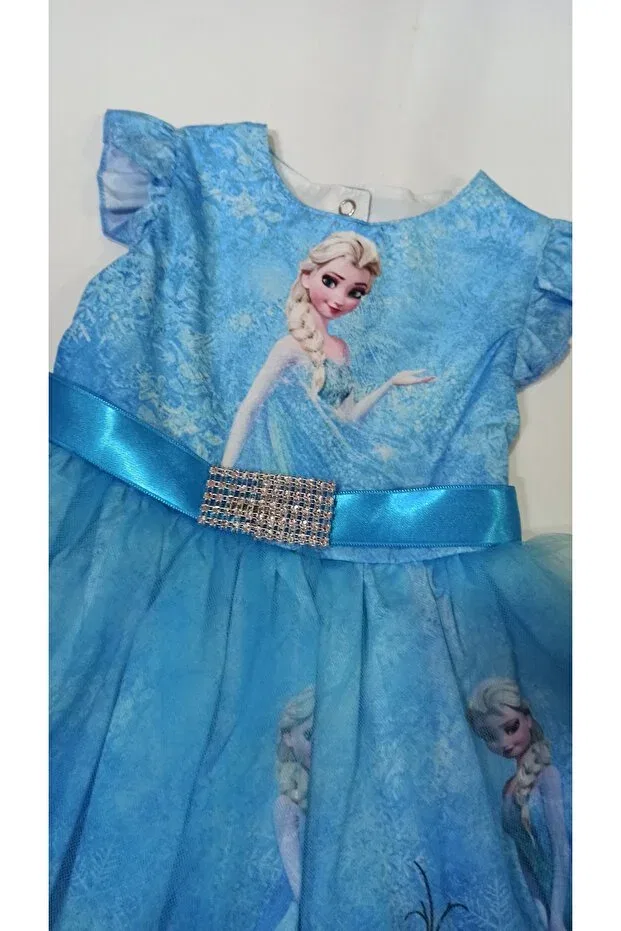 Детское платье для девочек с принтом Elsa Lumia Baby, Blue — фото 2