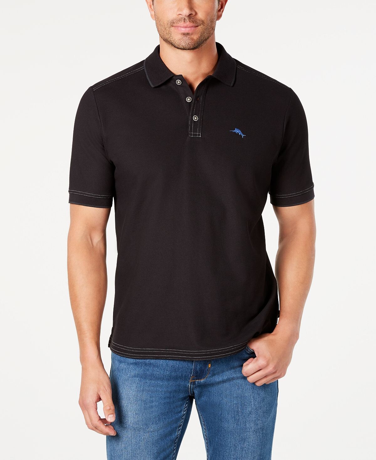 

Мужская футболка-поло islandzone® pique emfielder 2.0 polo Tommy Bahama, черный