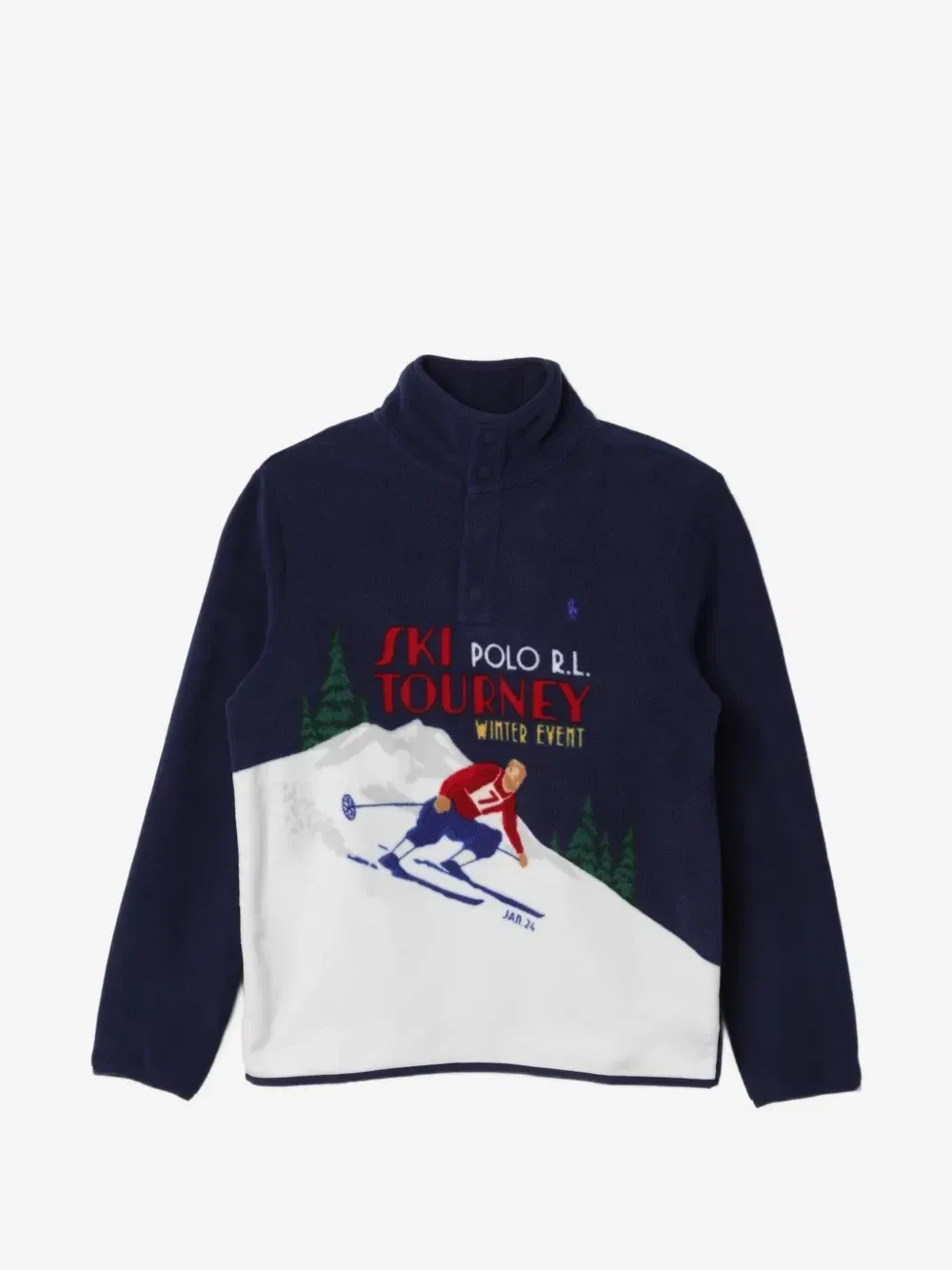 Флисовая толстовка с графическим принтом POLO RALPH LAUREN KIDS, синий