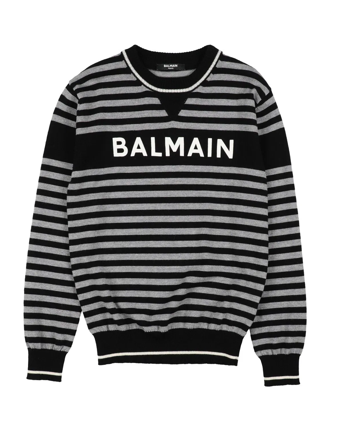 Детский свитер с джаккардовым принтом Balmain, черный