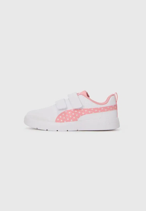 Кроссовки с искусственной кожи Courtflex v3 Puma, White/Pinkscape/Silver-coloured Mist, белый/розовый