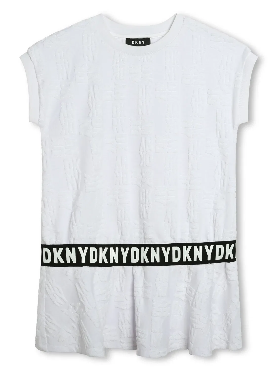 Платье с логотип-лентой DKNY, белый