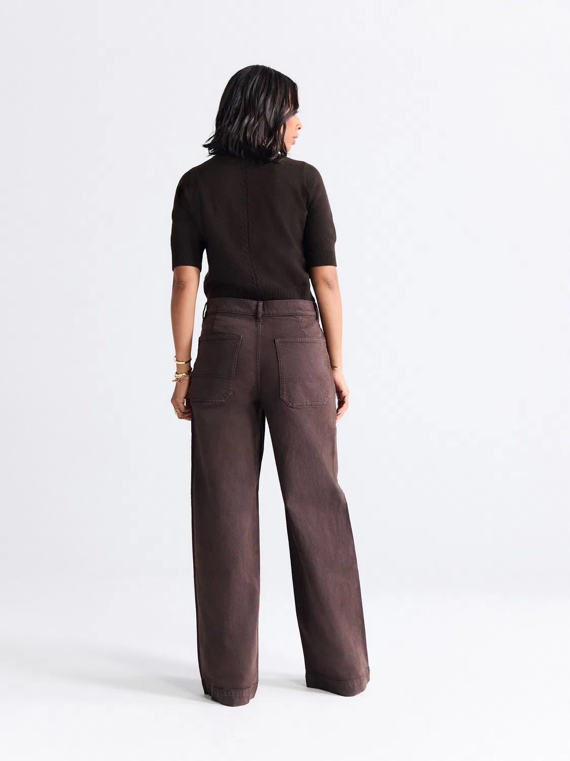 Джинсы Utility Wide Leg, Chocolate Brown Next — фото 3