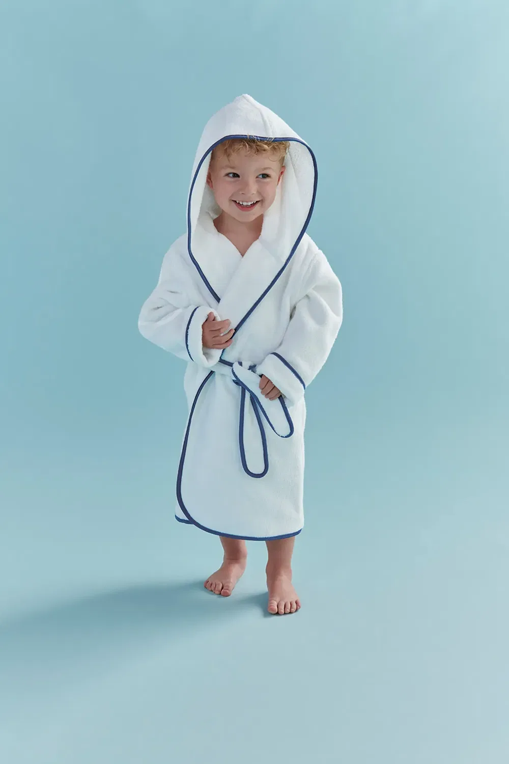 Детский махровый халат с капюшоном Christy, Blue