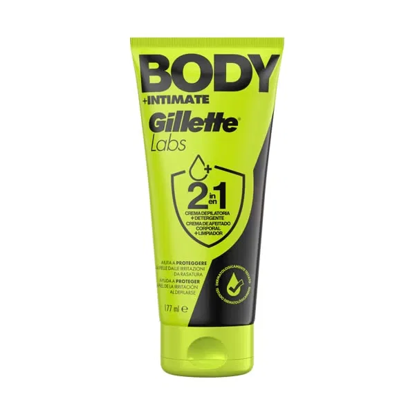 Крем для бритья и очищающий гель для тела GilletteLabs Body + Intimate Labs Body Crema 2 En 1, 177 мл