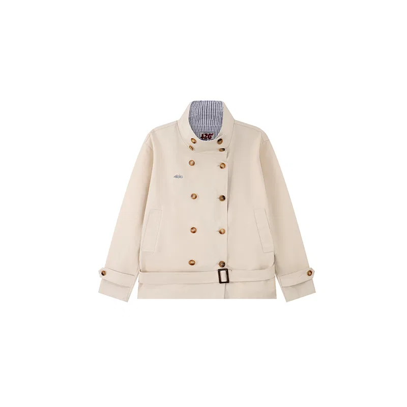 Детская куртка с воротником-стойкой, приталенная Unisex Stand Collar Moderate Nipped In Waist, F426, Light Blue — фото 3