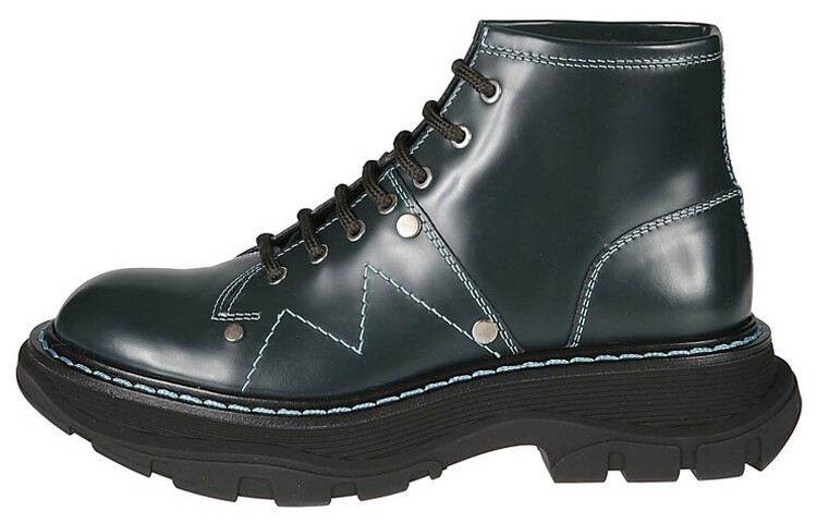 Ботинки женские Alexander Mcqueen Tread Ankle, зеленый / серебристый