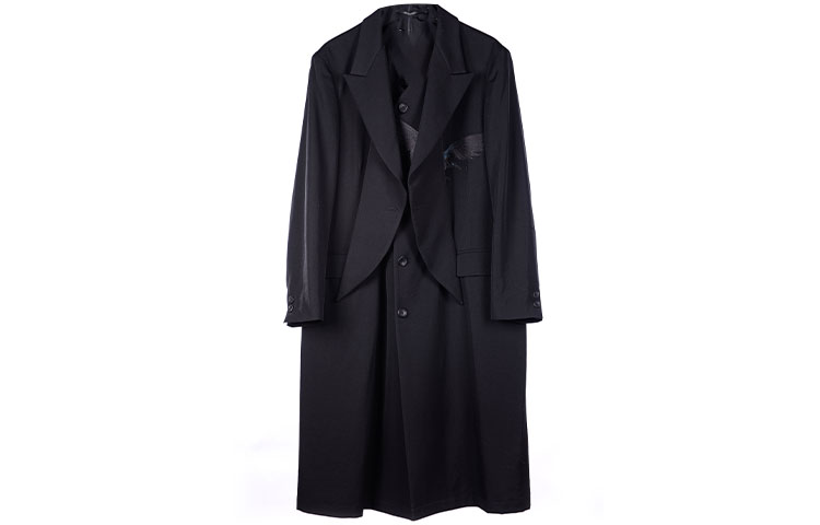 

Yohji Yamamoto Черное мужское пальто, Black