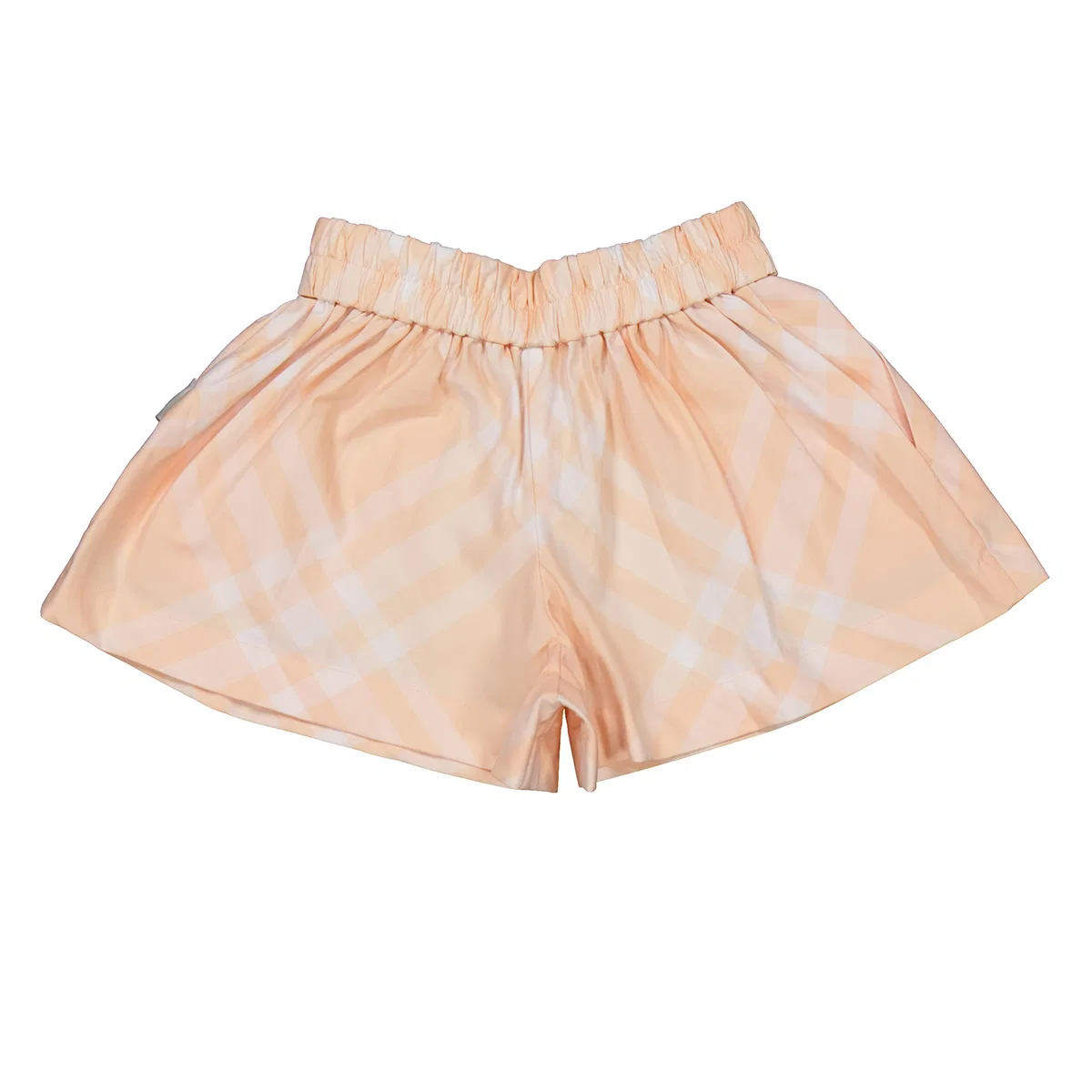 Шорты хлопковые с клетчатым принтом Girls Peach Cotton Check Shorts Burberry, Pstl Peach Ip Check — фото 2