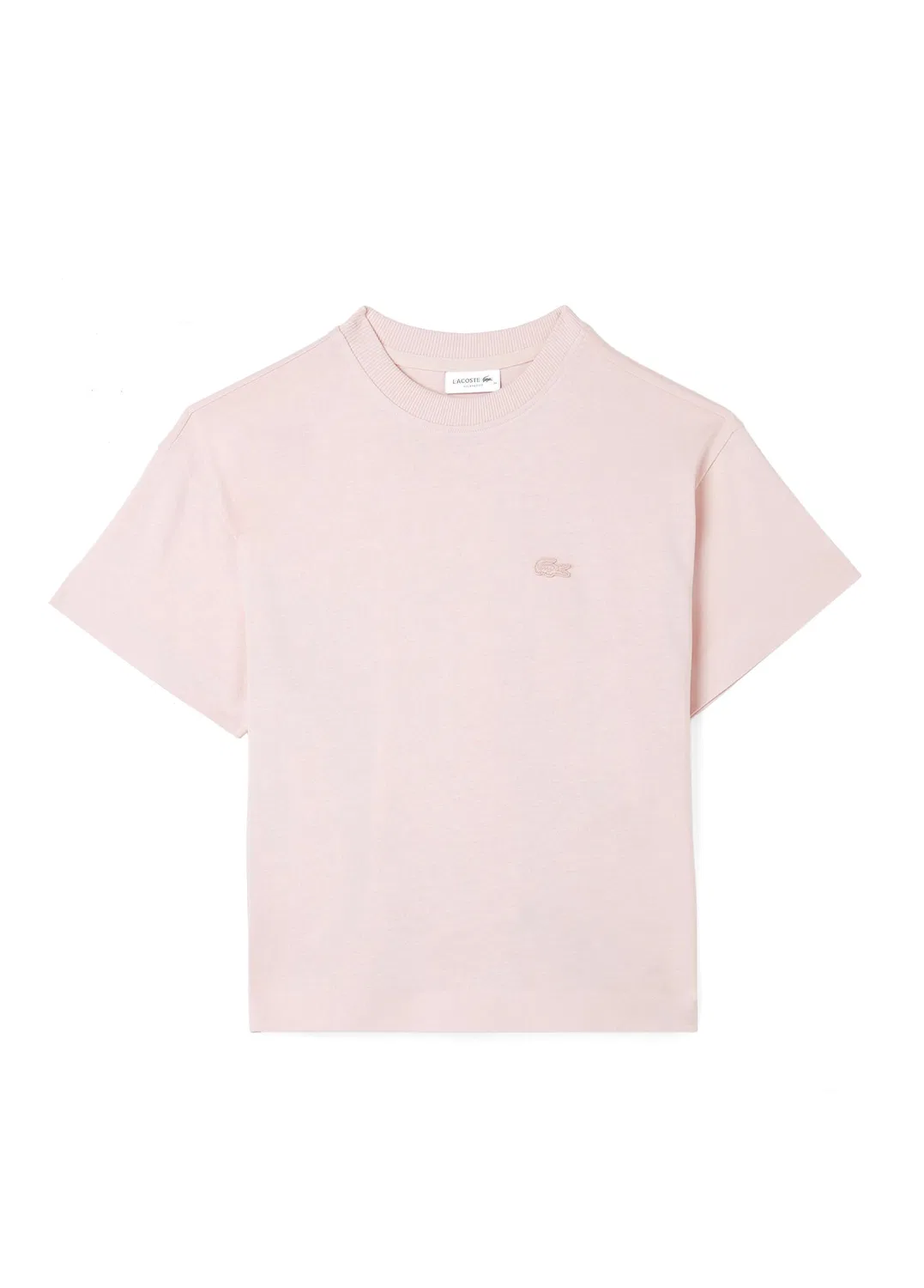 Футболка Lacoste Loose Fit PEMBE-ADY, с логотипом крокодила, розовая