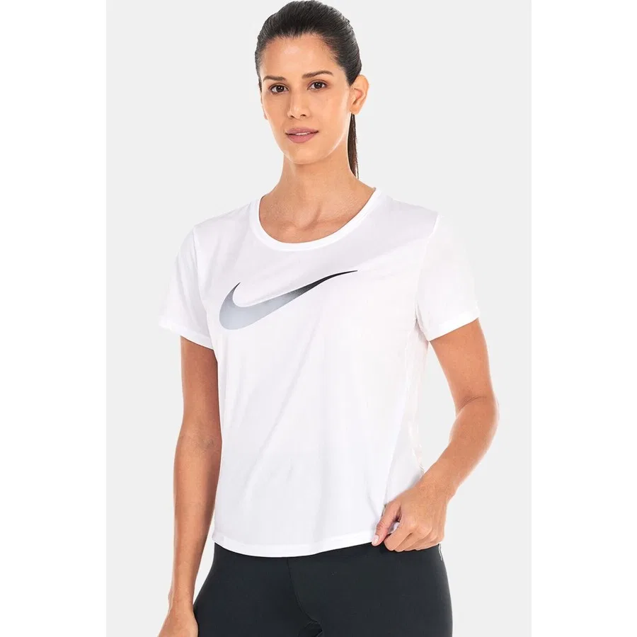 Женская футболка с коротким рукавом и принтом Swoosh Graphic Dri-Fit One Nike, Белый
