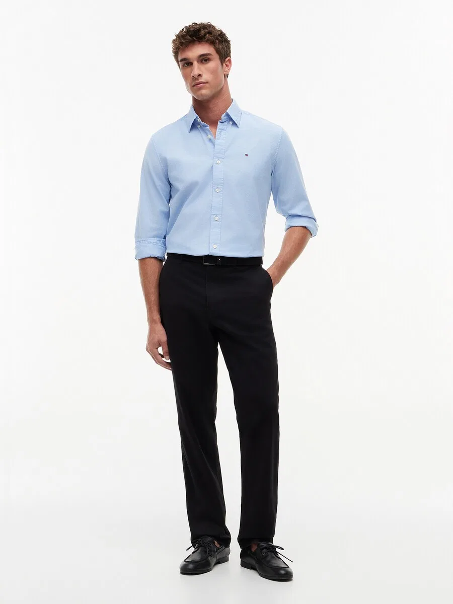 Брюки-чиносы TOMMY HILFIGER Regular 'Dover Essential' черного цвета — фото 4