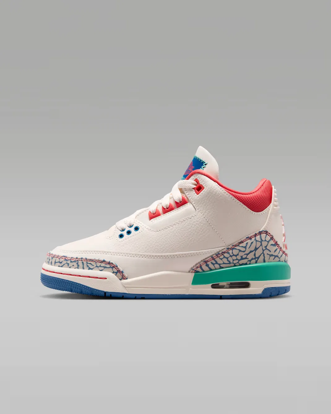 Кроссовки для детей постарше Air Jordan 3 Retro "Play Your Way", Chalk/True Blue/Kinetic Green/Track Red