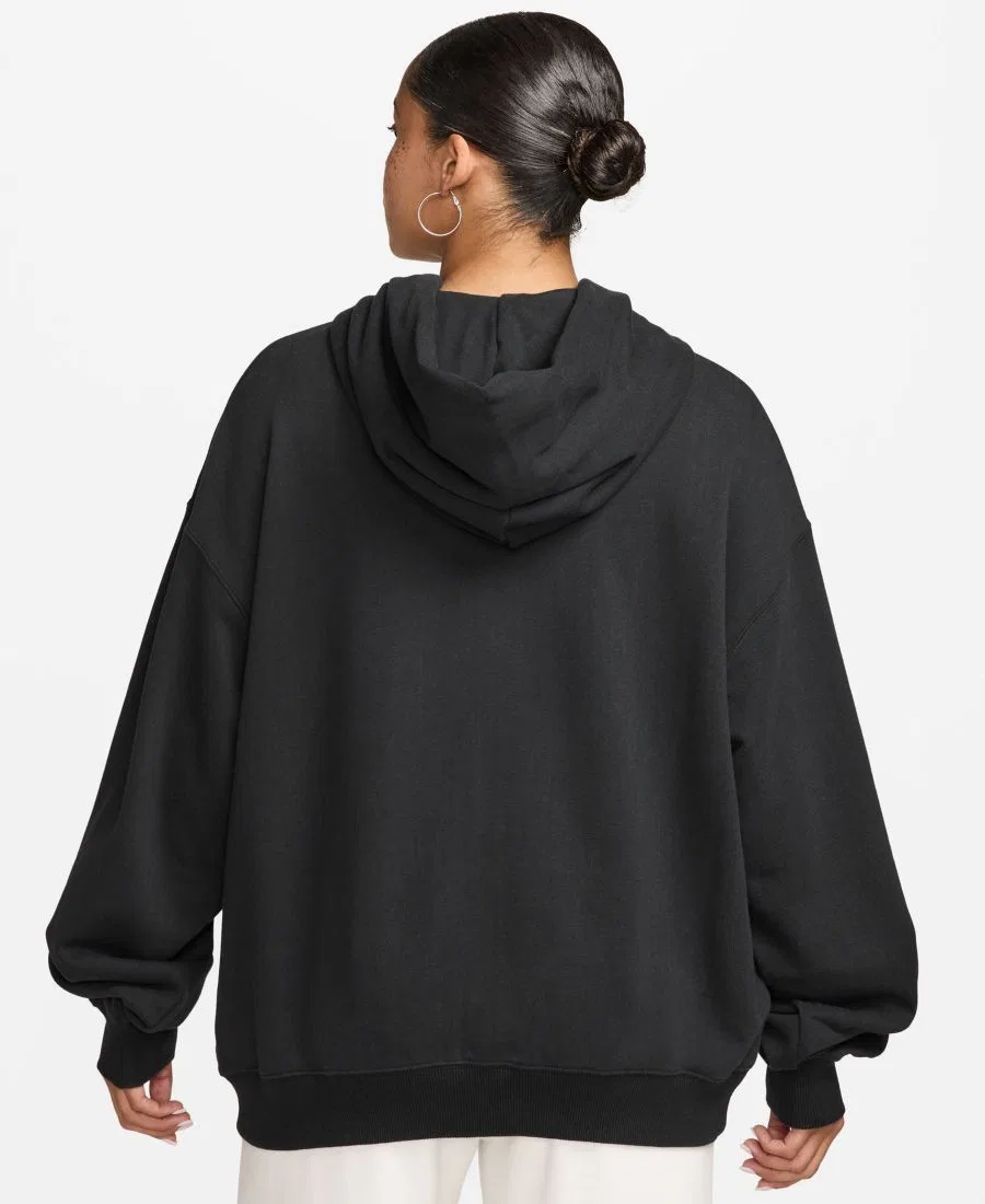 Худи Nike Studio Fleece Lightweight Oversized Full-Zip, Total Black/Sail — фото 3
