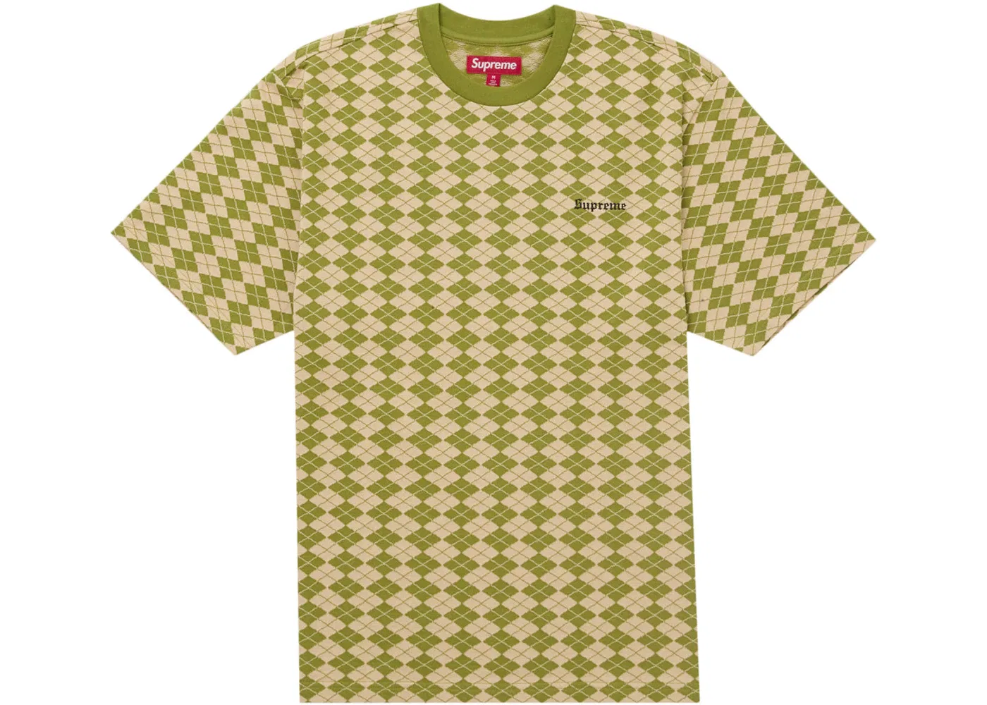 Мужская футболка с принтом Supreme Diamond Jacquard S/S Top, Green